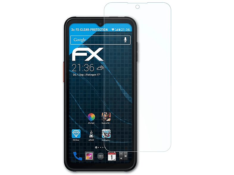 ATFOLIX 3x klar&stoßfest Displayschutz(für Samsung 6 Galaxy XCover Pro)