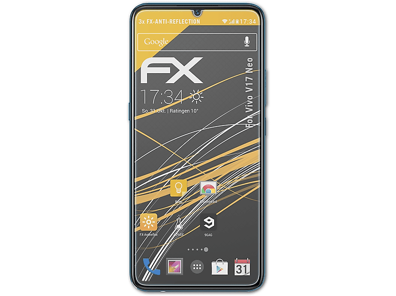 ATFOLIX V17 3x FX-Antireflex Neo) Displayschutz(für Vivo