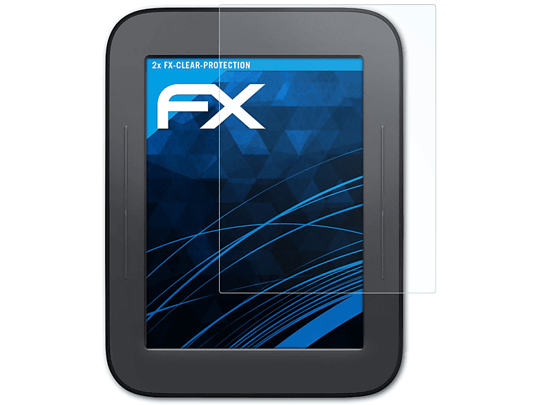 2x FX-Clear ATFOLIX Displayschutz(für GlowLight) Noble NOOK Barnes &