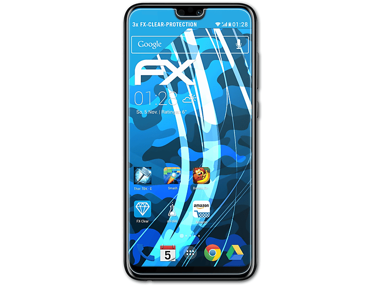 ATFOLIX 9N) Huawei Honor Displayschutz(für FX-Clear 3x