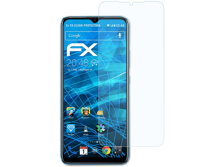 C11 Displayschutz(für Realme (2021)) 3x ATFOLIX FX-Clear