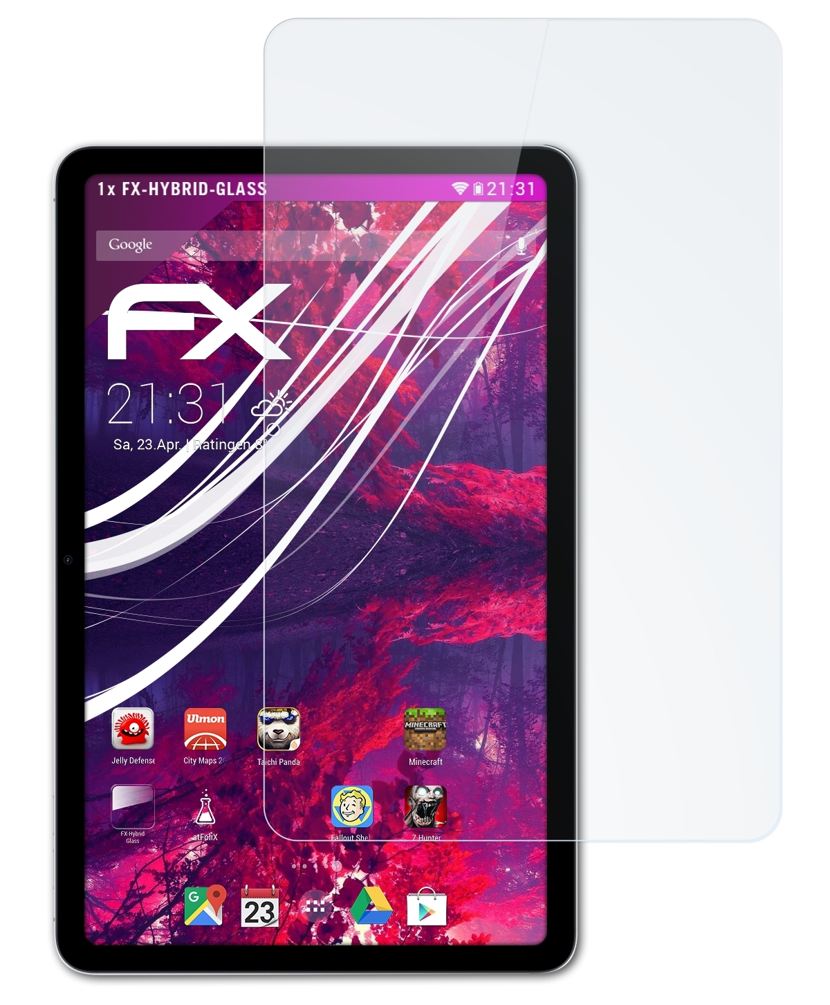 Air) Displayschutz(für ATFOLIX Pad Oppo Schutzpanzer 9H