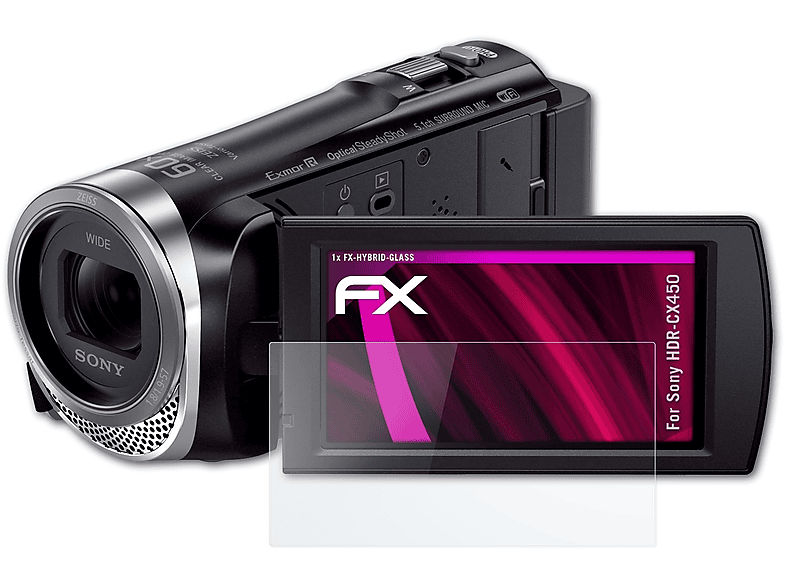 ATFOLIX FX-Hybrid-Glass Schutzglas(für Sony HDR-CX450) | Kamera Schutzfolie