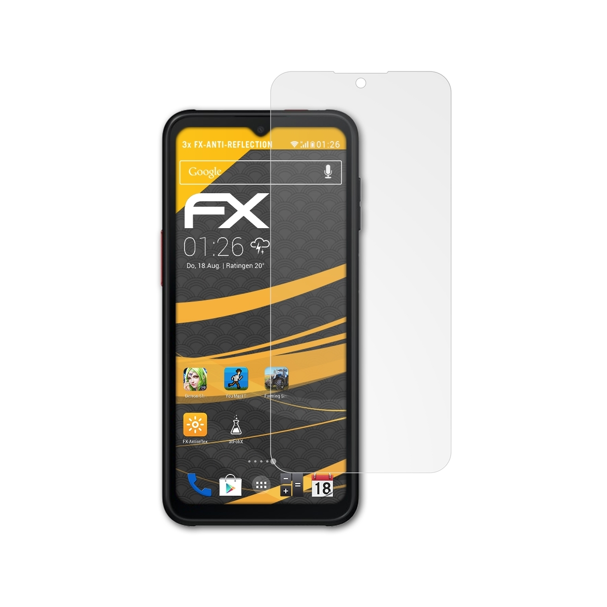 XCover matt&stoßfest Galaxy Displayschutz(für Pro) ATFOLIX 6 Samsung 3x