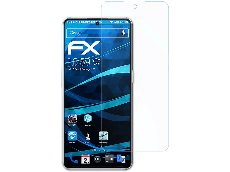 ATFOLIX 3x Realme GT2 Displayschutz(für Explorer Edition) Master klar&stoßfest