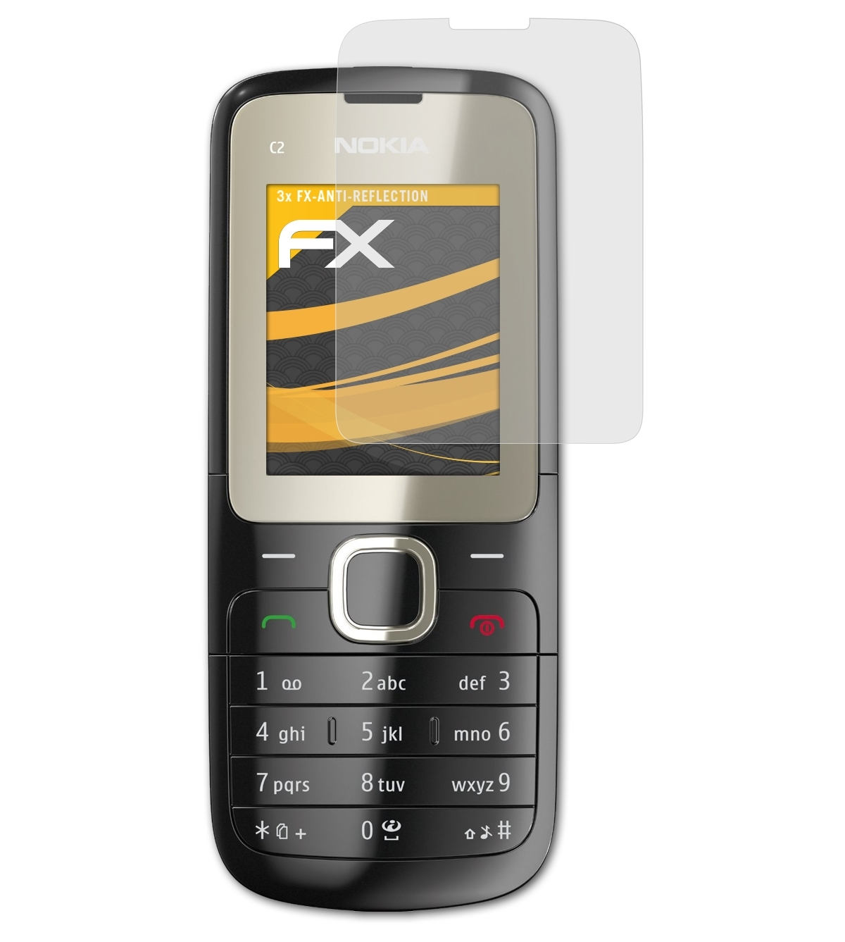 ATFOLIX 3x Displayschutz(für FX-Antireflex C2-00) Nokia