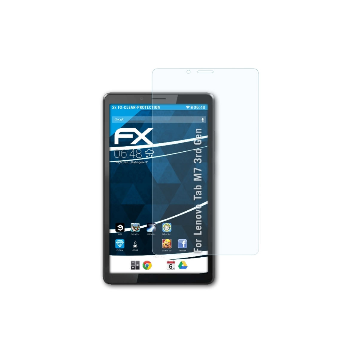 Gen)) Tab FX-Clear 2x ATFOLIX Displayschutz(für Lenovo M7 (3rd