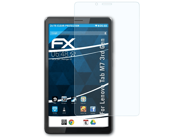 ATFOLIX 2x FX-Clear Displayschutz(für Lenovo Tab M7 (3rd Gen))