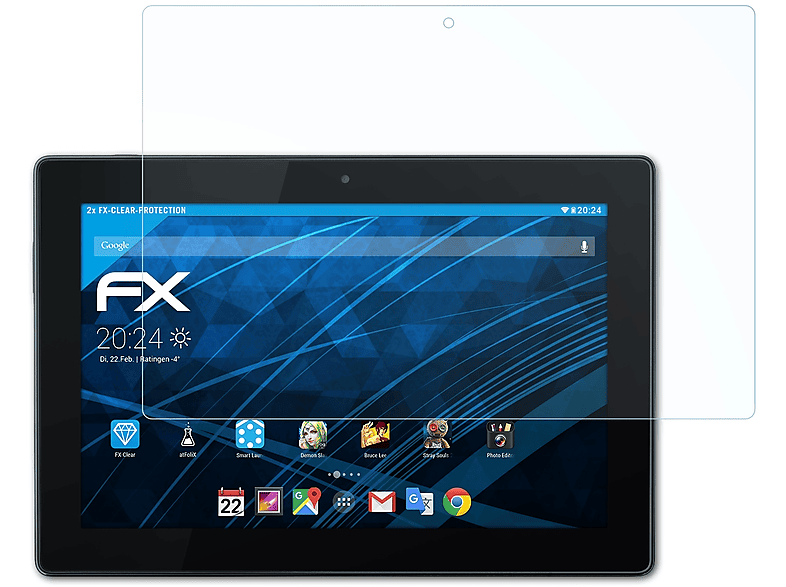 ATFOLIX 2x FX-Clear Displayschutz(für Vodafone Smart Tab 3 10)