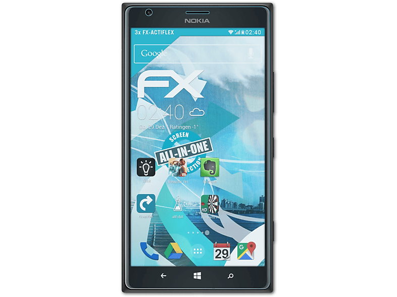 ATFOLIX 3x FX-ActiFleX Displayschutz(für Nokia Lumia 1520)