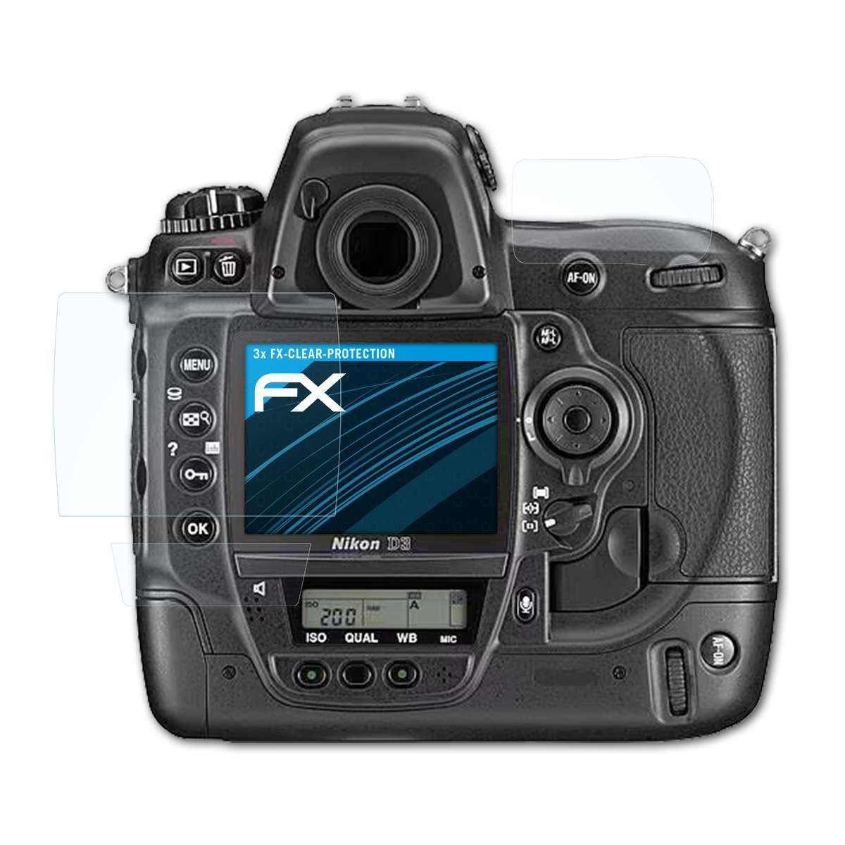 ATFOLIX 3x FX-Clear Displayschutz(für Nikon D3)