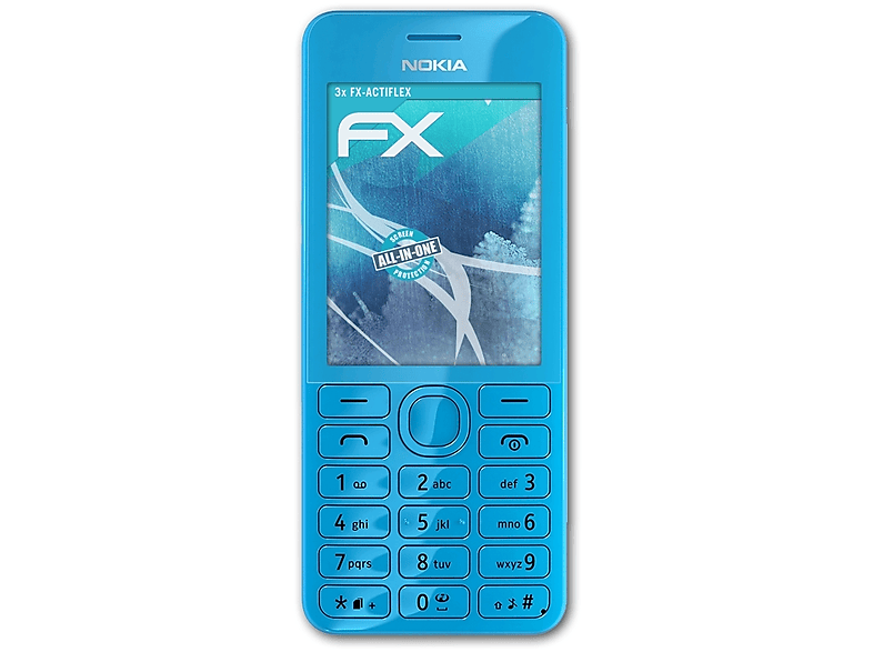 ATFOLIX 3x FX-ActiFleX Displayschutz(für Nokia 206)