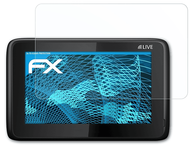 ATFOLIX 3x FX-Clear Displayschutz(für TomTom GO 1000 Live)