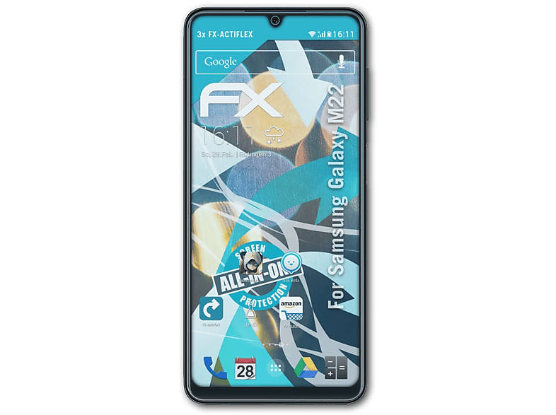 ATFOLIX 3x FX-ActiFleX Displayschutz(für Samsung Galaxy M22)