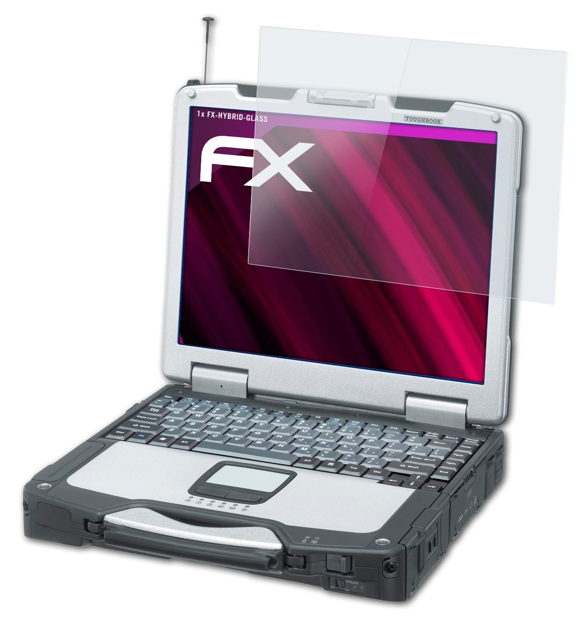 Panasonic ToughBook CF-30) FX-Hybrid-Glass Schutzglas(für ATFOLIX