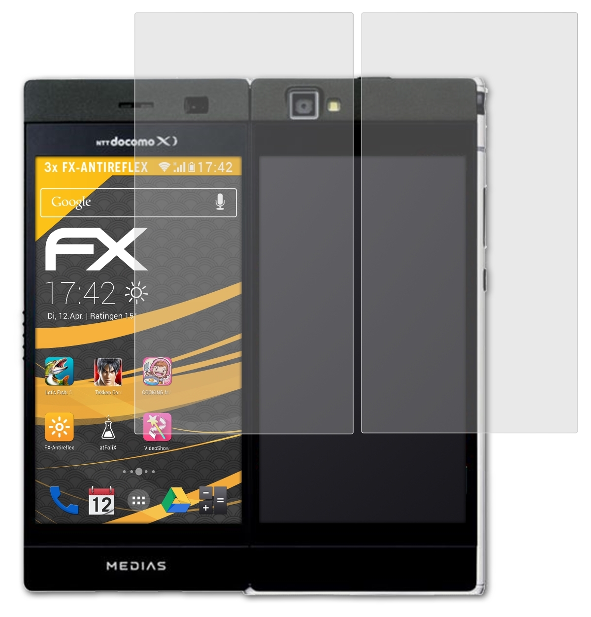 FX-Antireflex Displayschutz(für ATFOLIX W NEC Medias (N-05E)) 3x