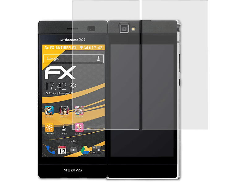 ATFOLIX 3x FX-Antireflex Displayschutz(für NEC Medias W (N-05E))
