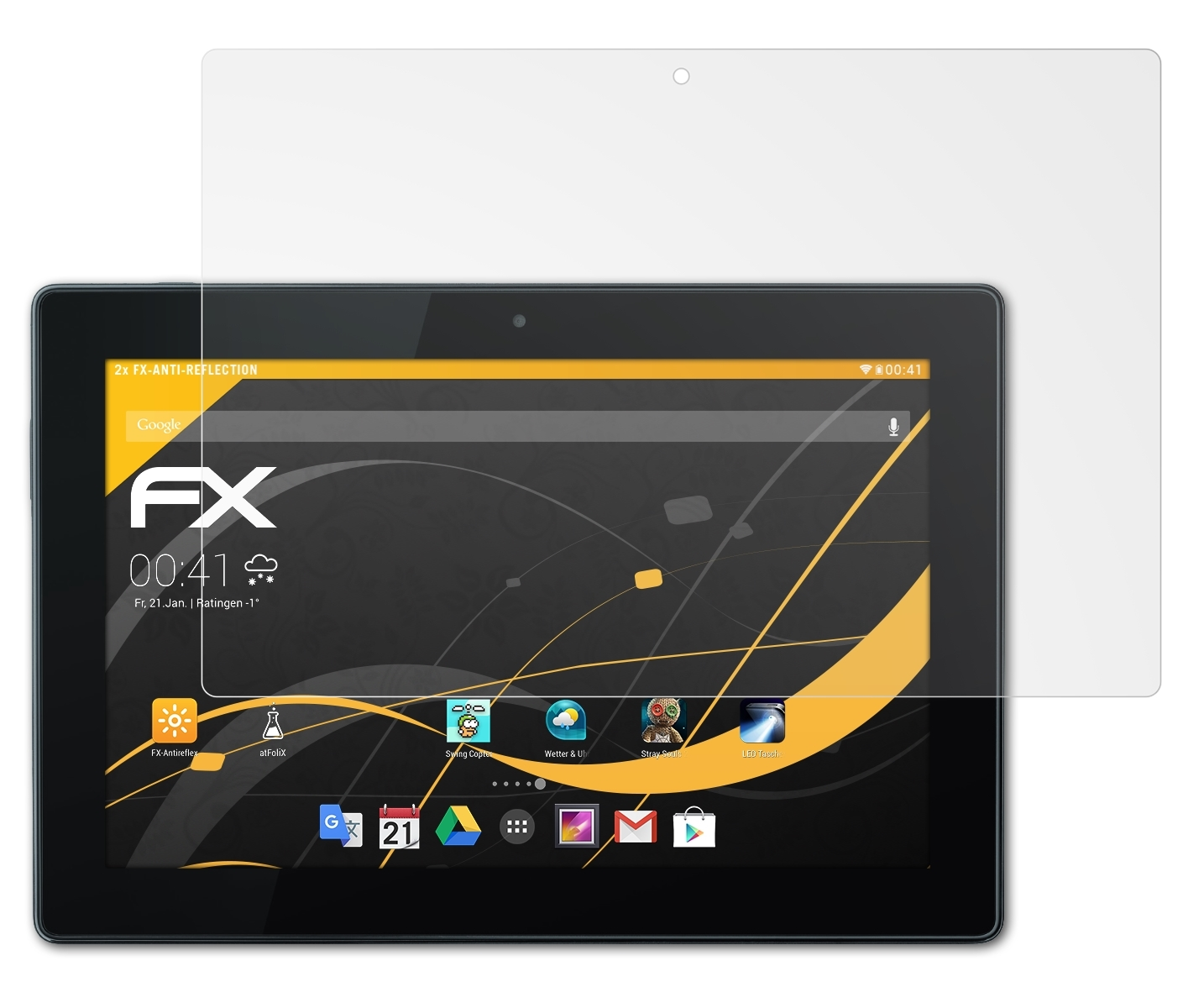 ATFOLIX 2x FX-Antireflex Displayschutz(für Vodafone 3 Smart Tab 10)