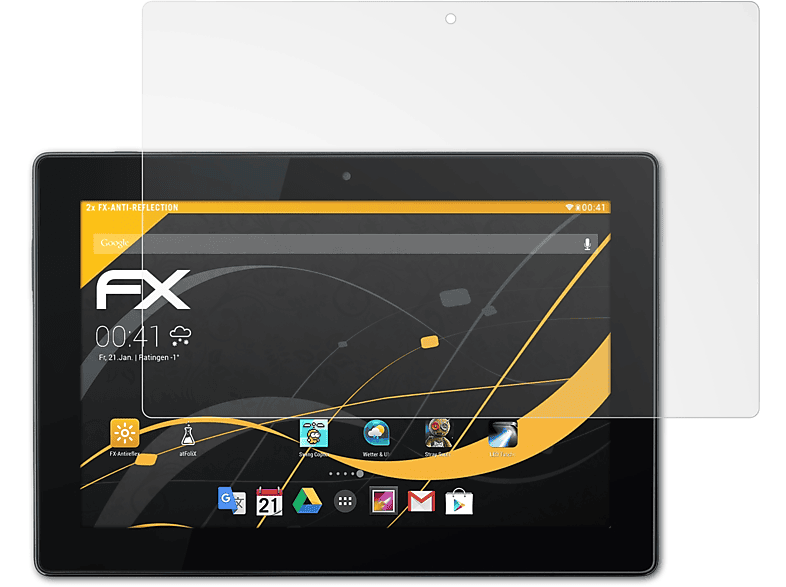 ATFOLIX 2x Tab Vodafone Smart 3 Displayschutz(für 10) FX-Antireflex