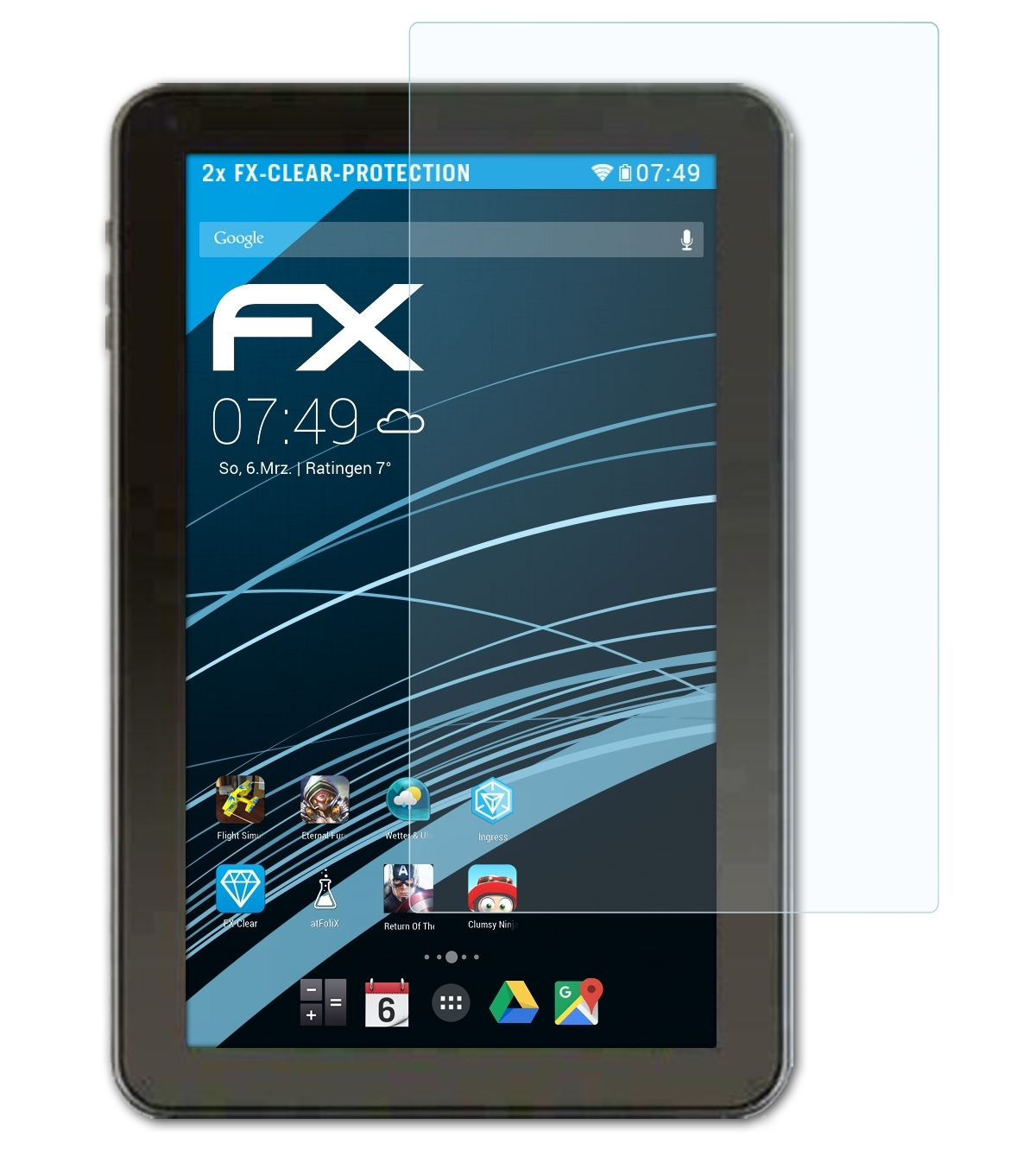 FX-Clear 2x 10 Zeki Tablet (TBQC1063B)) ATFOLIX Displayschutz(für