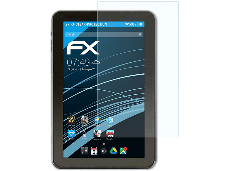 ATFOLIX 2x FX-Clear Displayschutz(für Zeki Tablet 10 (TBQC1063B))