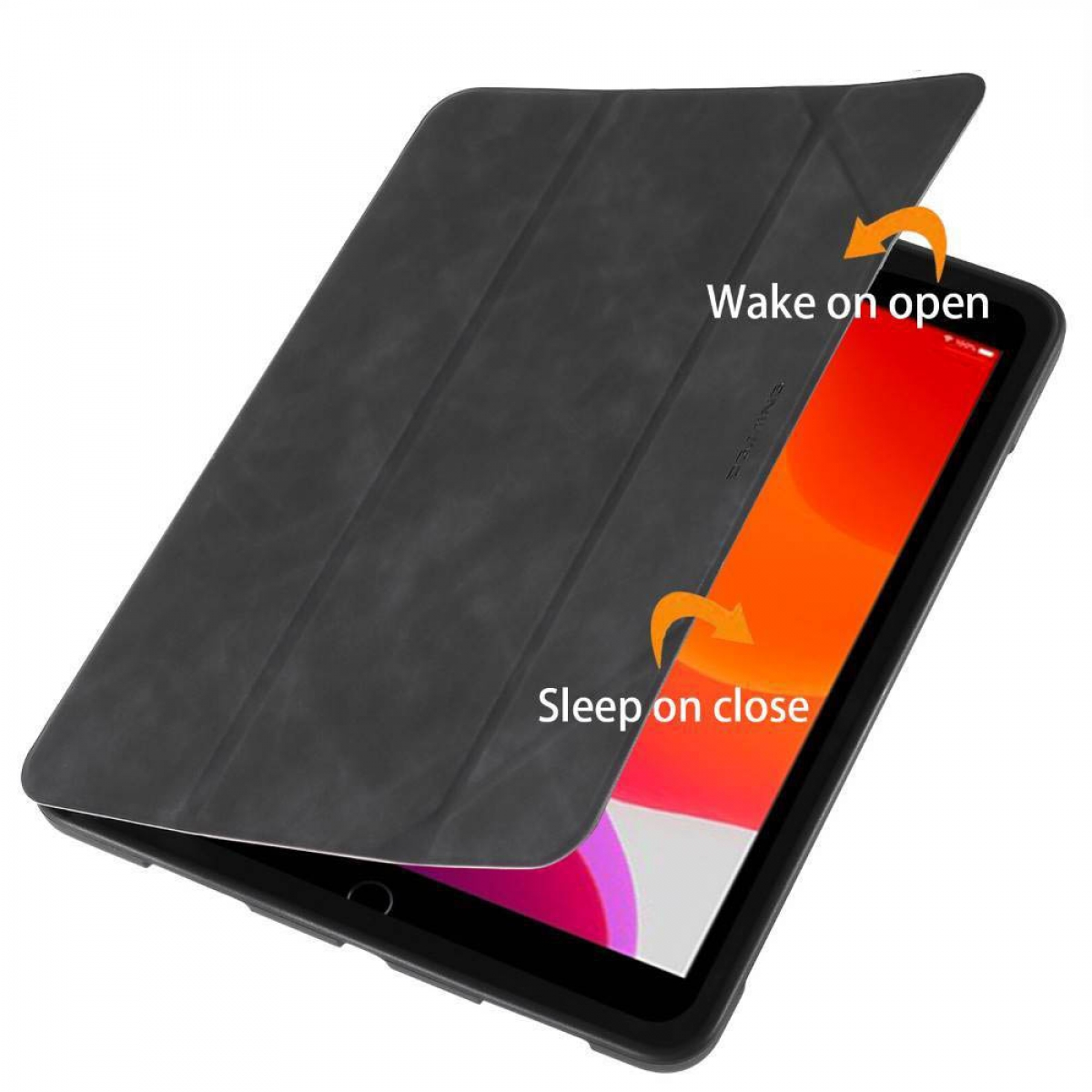 DG MING Bookcover Apple Tablethülle für Schwarz Kunststoff, Aktiv