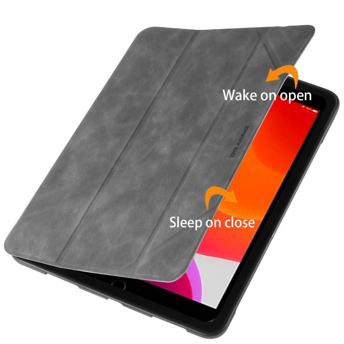 DG MING Aktiv Kunststoff, Apple für Grau Tablethülle Bookcover