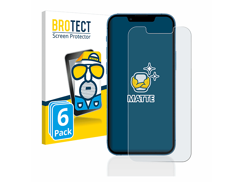 BROTECT 6x matte Schutzfolie(für Apple iPhone 13 mini)