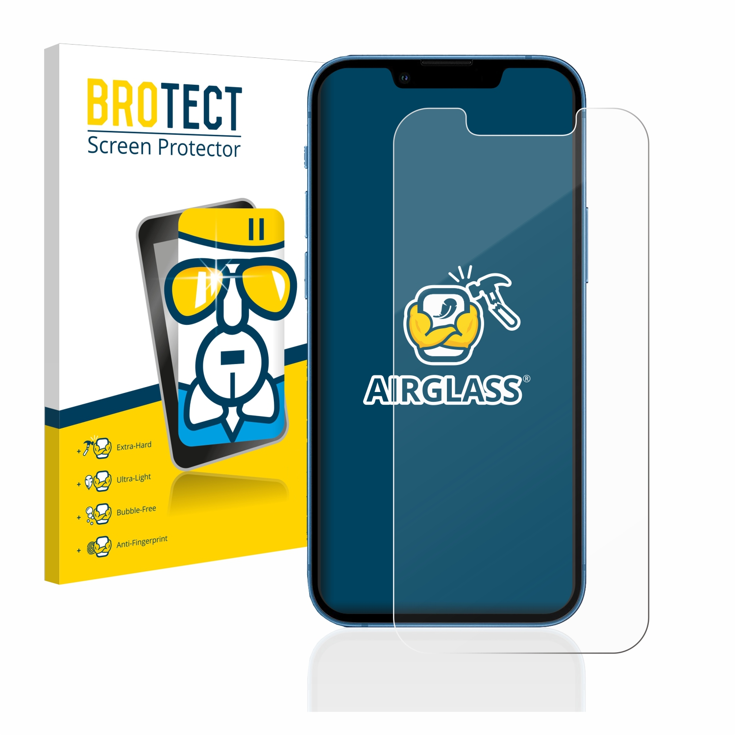 13 iPhone Airglass Schutzfolie(für BROTECT klare Apple mini)