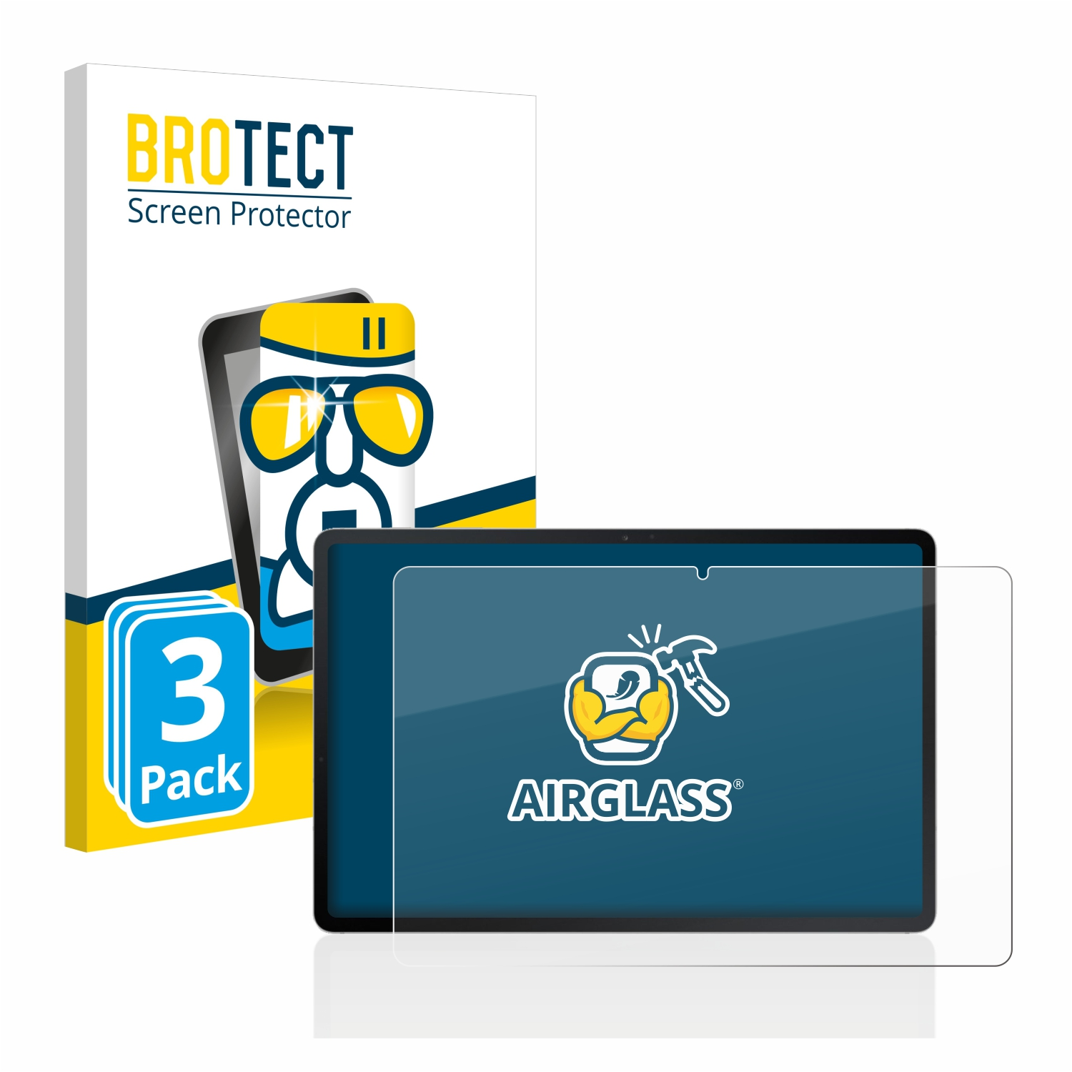 Airglass Samsung Galaxy Tab BROTECT Schutzfolie(für (im FE klare Querformat)) S7 3x
