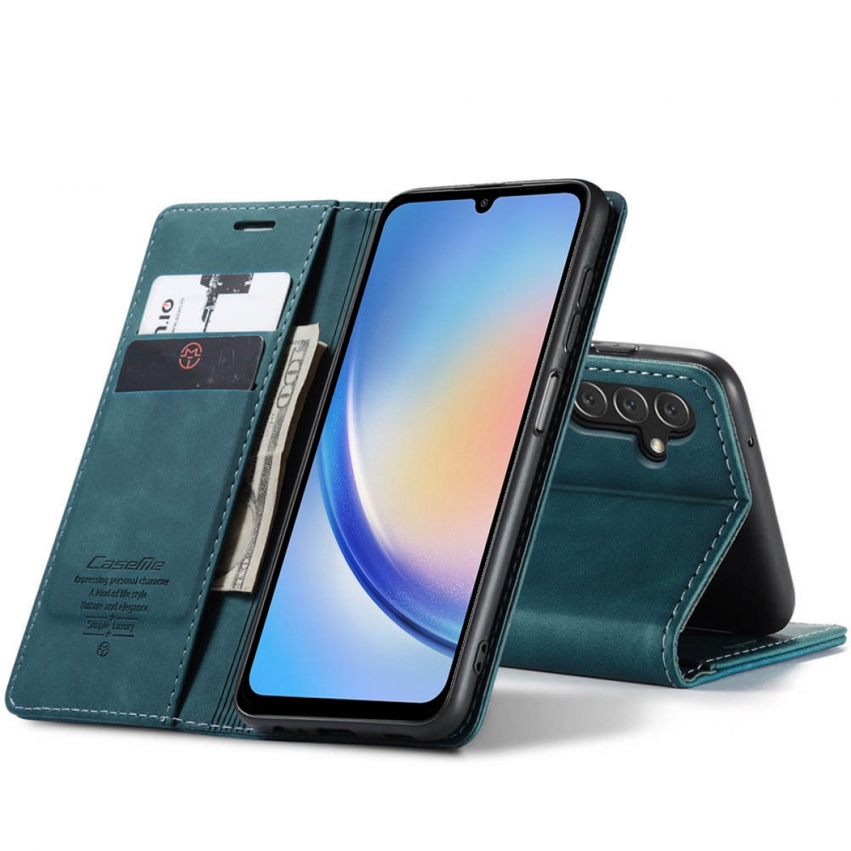 5G, A34 Smart, Blau Galaxy Bookcover, Samsung, CASEME