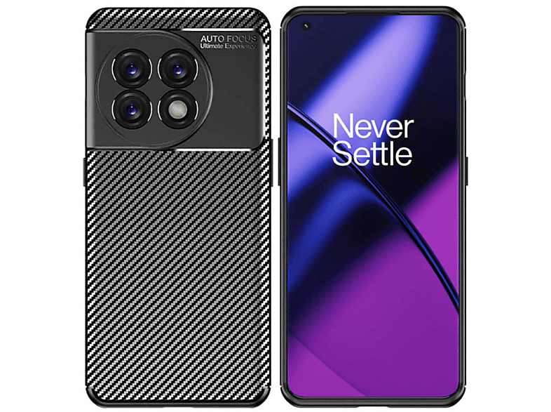 CASEONLINE Carbon, Backcover, OnePlus, 11, Schwarz | Backcover