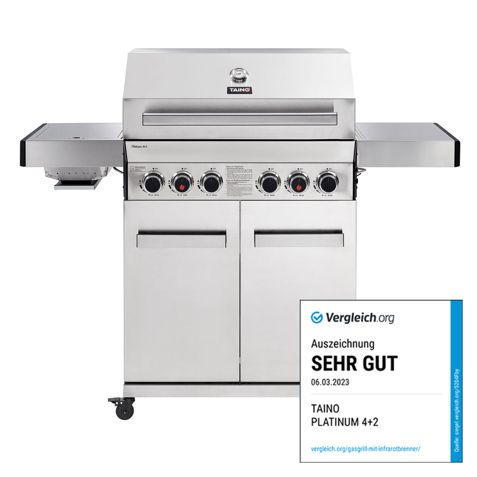 kW) Gasgrill, Silber TAINO (20,7 4+2 PLATINUM