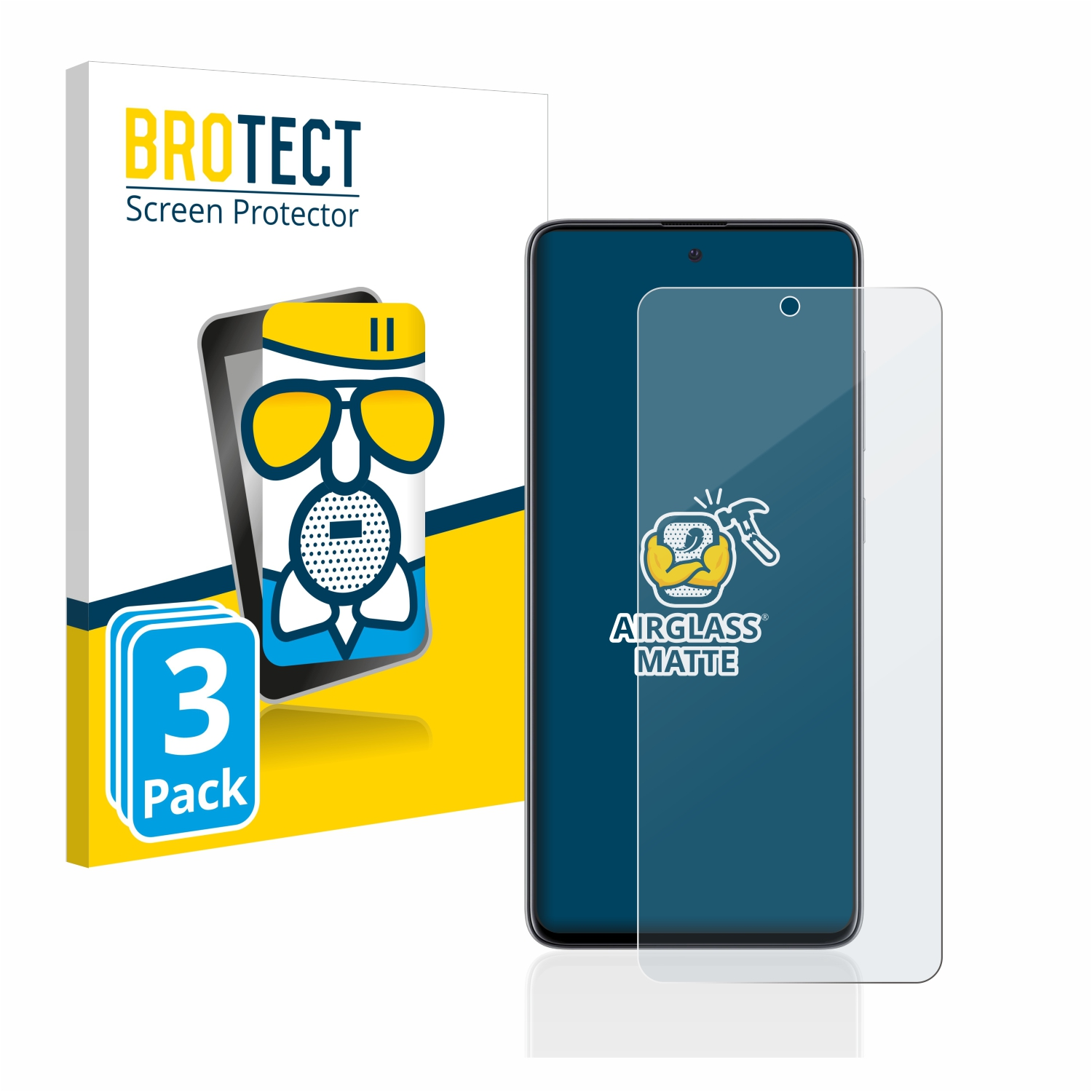 A51) 3x matte Airglass BROTECT Schutzfolie(für Samsung Galaxy