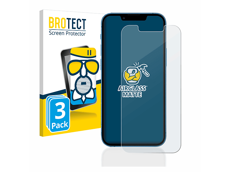 BROTECT 3x Airglass matte Schutzfolie(für iPhone 13 Apple mini)