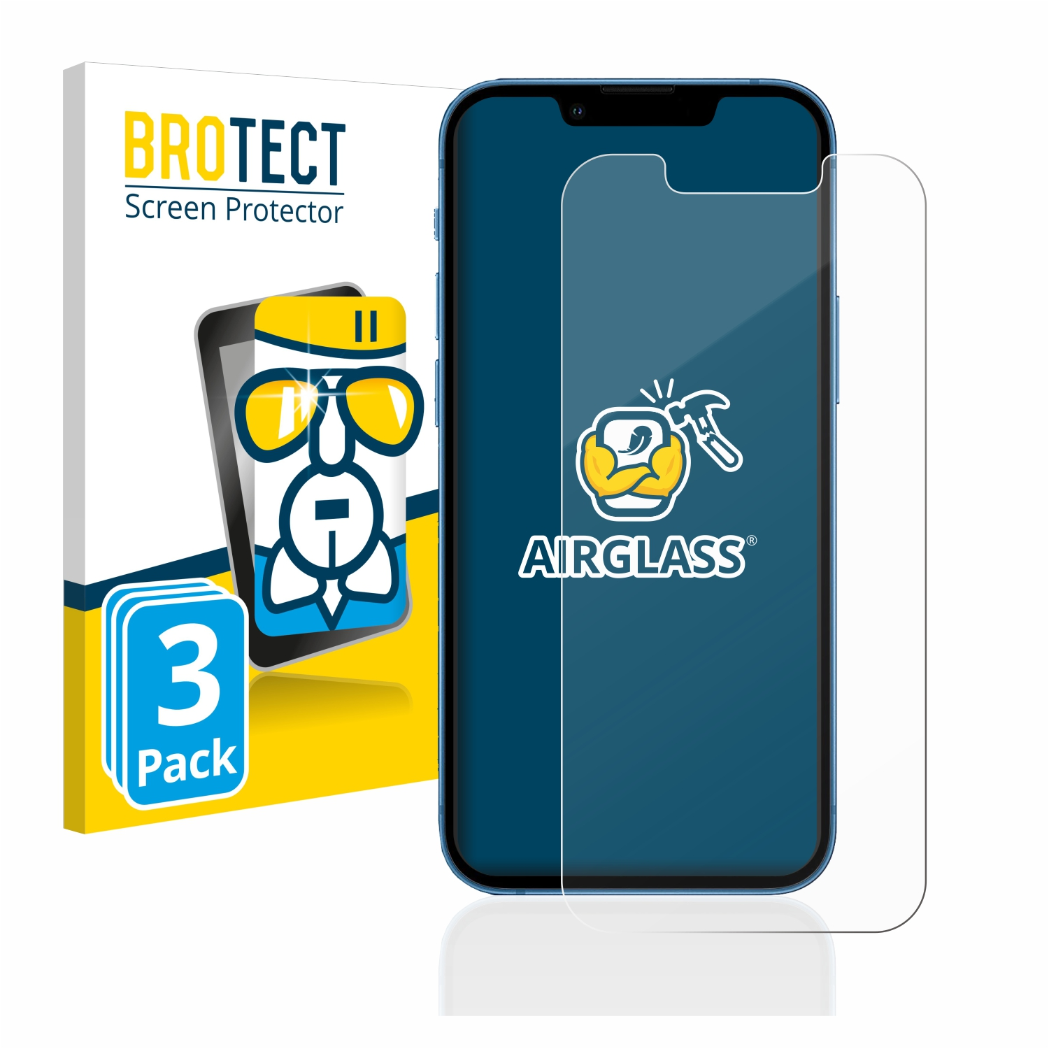 klare Airglass iPhone BROTECT 13 mini) 3x Apple Schutzfolie(für
