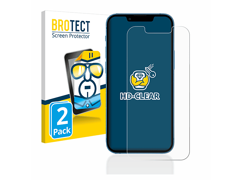 BROTECT 2x klare Schutzfolie(für Apple iPhone 13 mini)