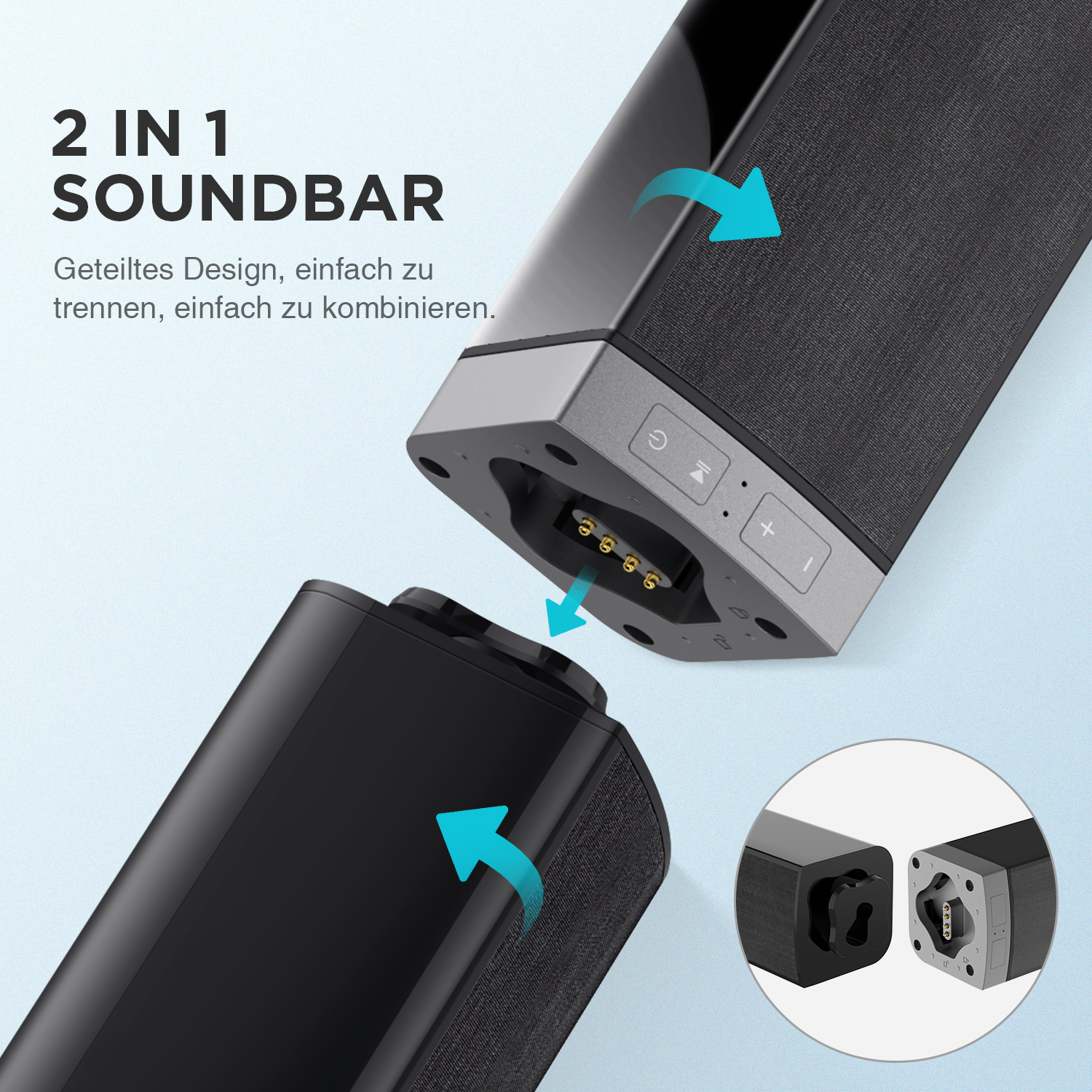 Soundbar, Black UPLIVING Lautsprechersystem,