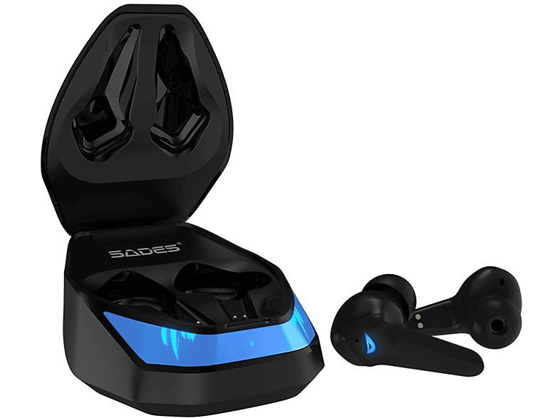 In-ear SADES Bluetooth 200 Wings TW-S02, Gaming-Kopfhöhrer schwarz/blau