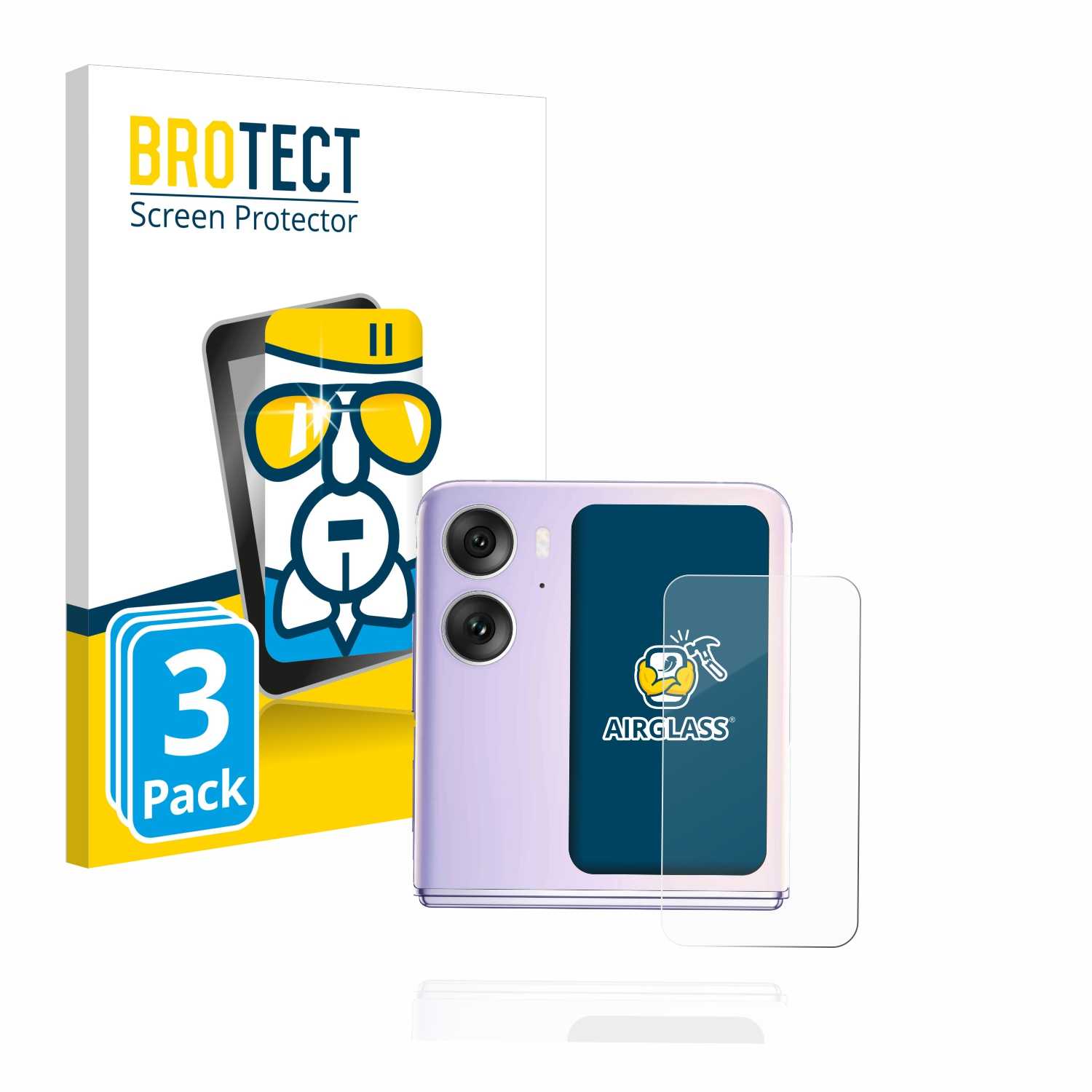 Oppo N2 klare 3x Flip) Schutzfolie(für Find BROTECT Airglass