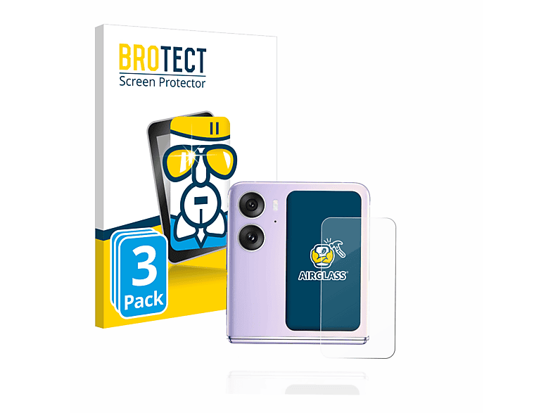 N2 BROTECT Schutzfolie(für Find Airglass Oppo klare Flip) 3x