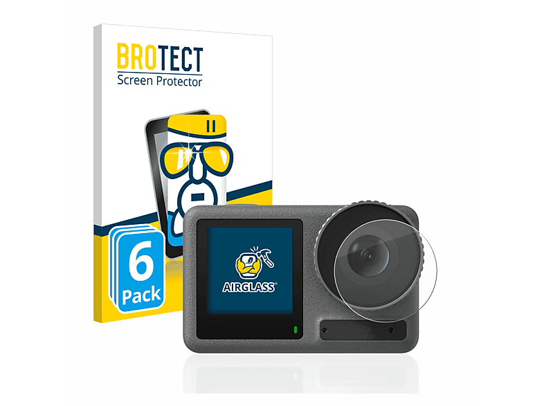 BROTECT 6x Airglass klare Schutzfolie(für DJI Osmo Action 3 (Linse)) | Kamera Schutzfolie