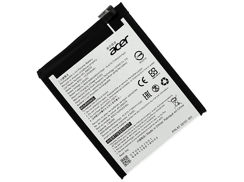 ACER Original Akku für Acer KT.00101.001 Li-Pol Handy-/Smartphoneakku, Li-Pol, 3.85 Volt, 4000 mAh