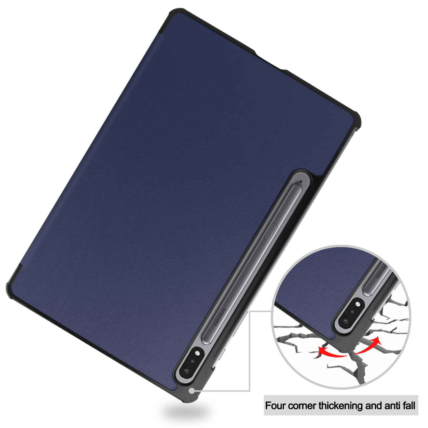LOBWERK Hülle Schutzhülle Bookcover für Galaxy Blau S7 Samsung Tab Kunstleder, SM-T870/T875/X700