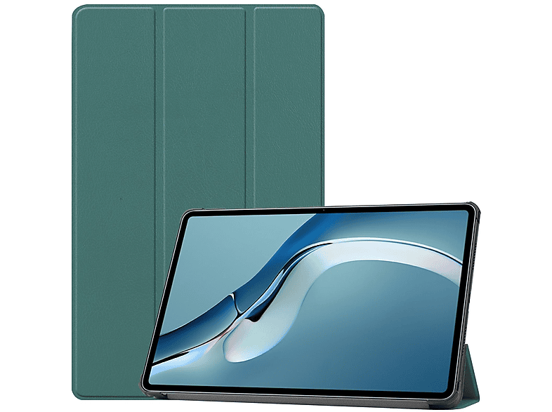 LOBWERK Hülle Bookcover MatePad für Pro Grün 2021 Huawei 12.6 Kunstleder, Schutzhülle