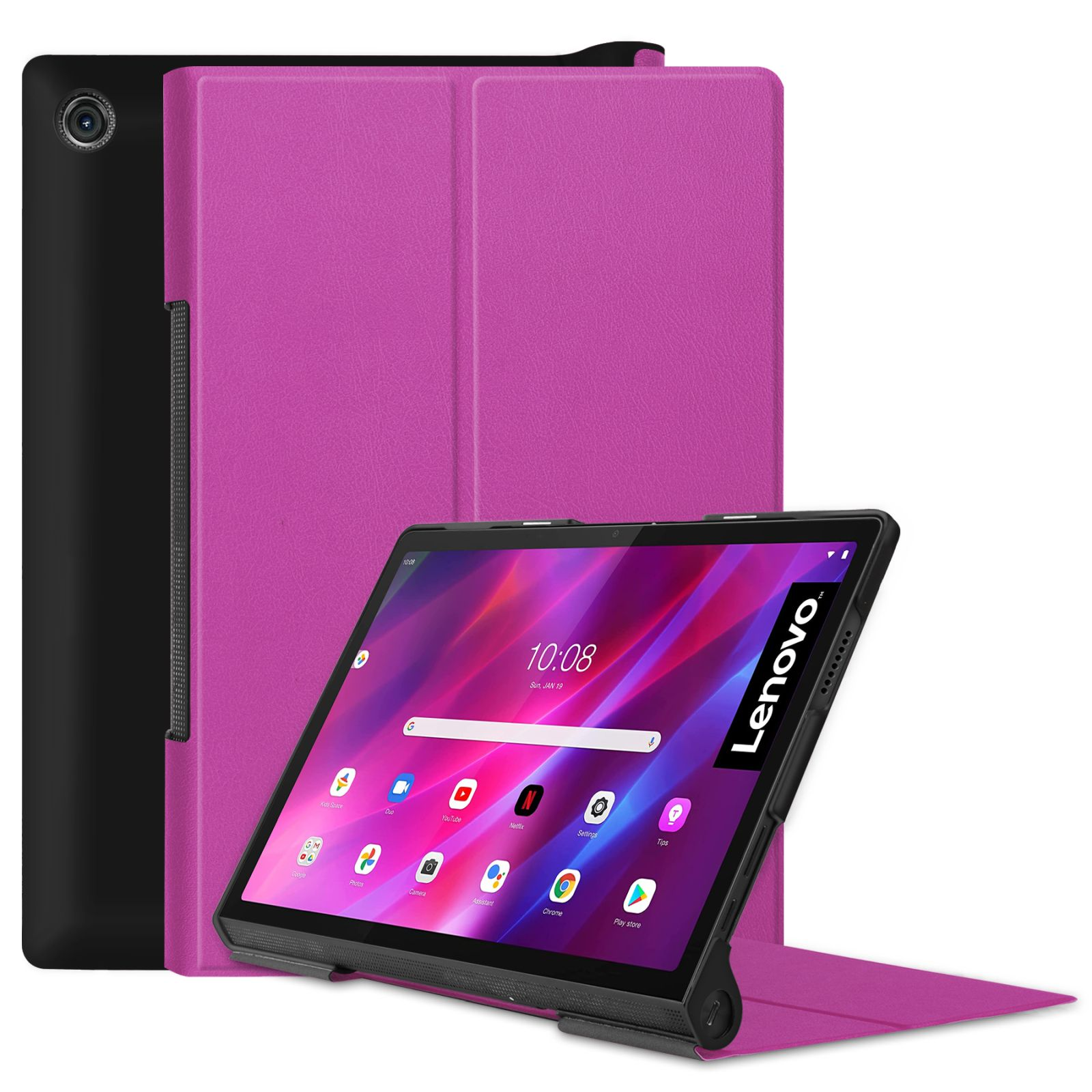 2021 Lila YT-J706F 11 Hülle Lenovo für Yoga Kunstleder, Tab Schutzhülle 11 Bookcover LOBWERK Zoll