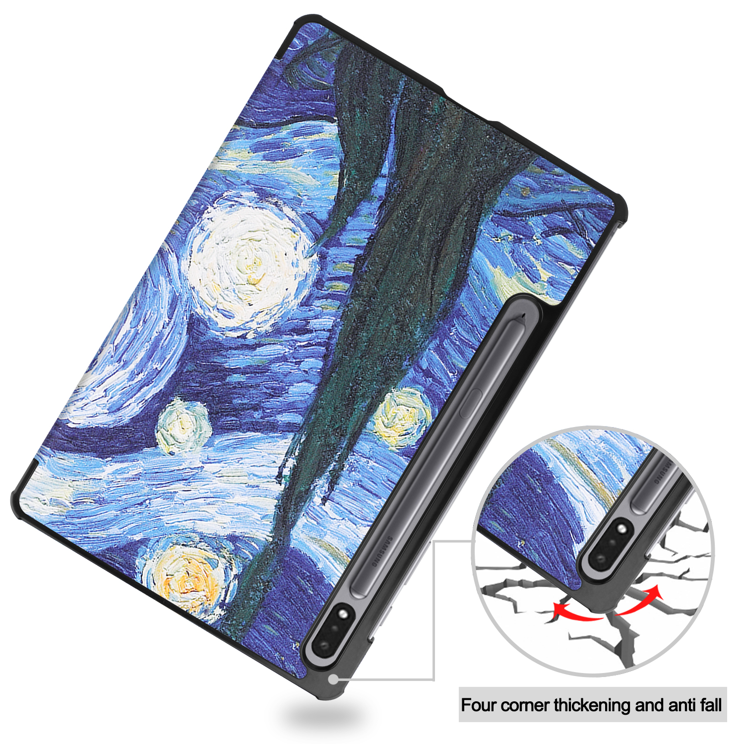 Bookcover für Schutzhülle Kunstleder, Samsung SM-T870/T875/X700 LOBWERK Mehrfarbig Hülle Tab Galaxy S7