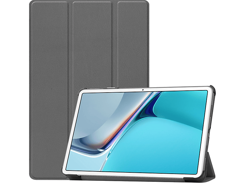 LOBWERK Hülle Schutzhülle Bookcover für Huawei MatePad 11 2021 11 Zoll Kunstleder, Grau