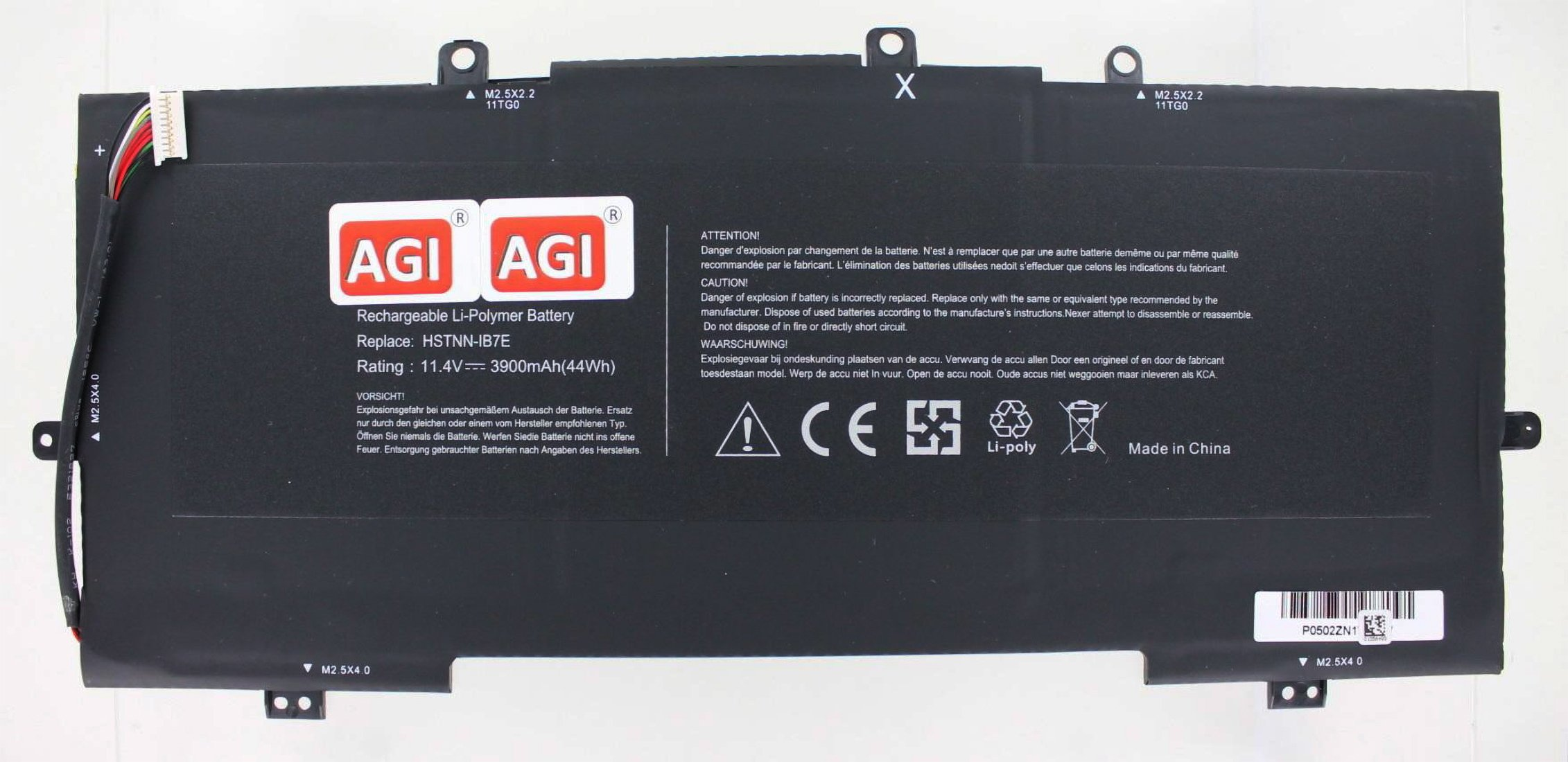 AGI Akku mit Li-Pol, 11.4 mAh Li-Pol HP 3830 kompatibel Notebookakku, 816238-850 Volt