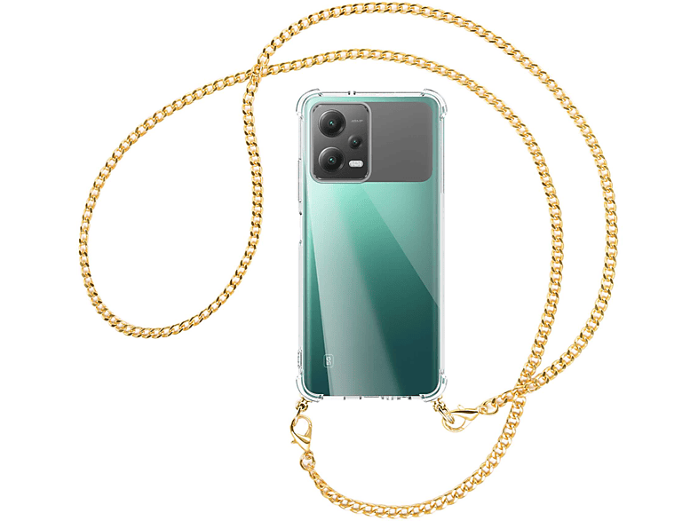 Metallkette, Poco 12 MORE Redmi X5 Umhänge-Hülle Note Xiaomi, Backcover, mit 5G, ENERGY (gold) 5G, MTB Kette